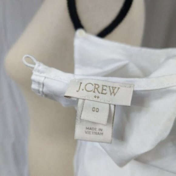 J. Crew White Double Ruffle Sleeve Keyhole Top 00 - Picture 5 of 7